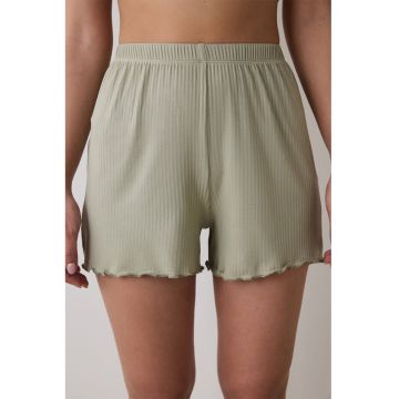 Pantaloni scurti de pijama cu terminatii valurite