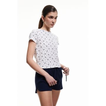 Pantaloni scurti de pijama din bumbac cu snur de ajustare