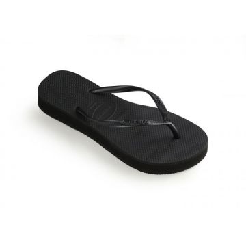 Papuci Havaianas cu talpa groasa din cauciuc natural, negru