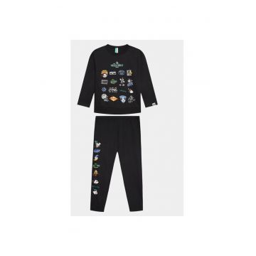 Pijama baieti -  303209490 - Bumbac - 130 CM - Negru