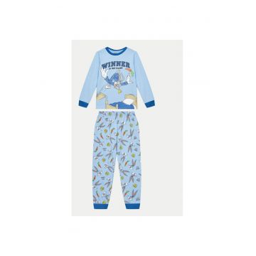 Pijama baieti -  304546778 - Bumbac organic - Albastru