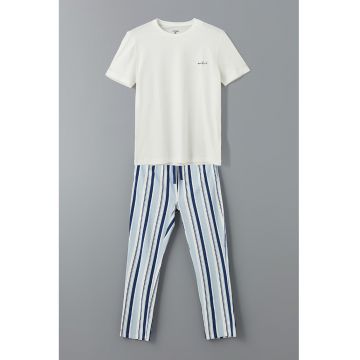 Pijama cu dungi si pantaloni lungi