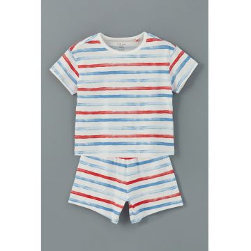 Pijama cu dungi si pantaloni scurti