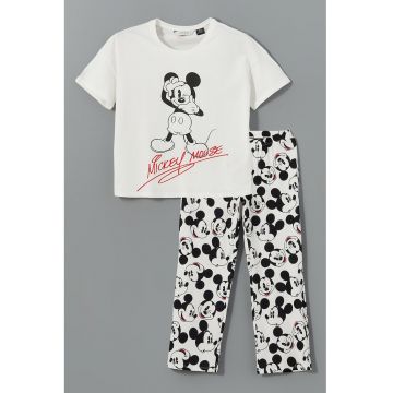 Pijama cu imprimeu cu Mickey Mouse