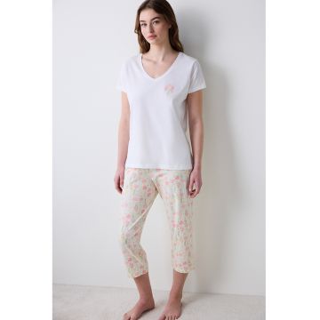 Pijama cu imprimeu floral
