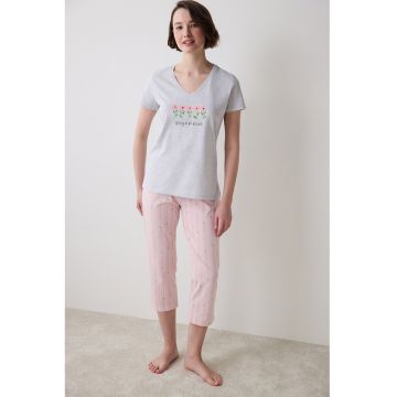Pijama cu imprimeu grafic