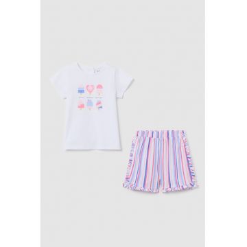 Pijama cu imprimeu si pantaloni scurti