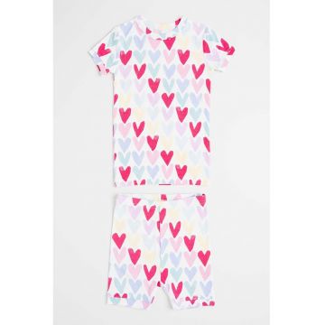 Pijama cu model si pantaloni scurti