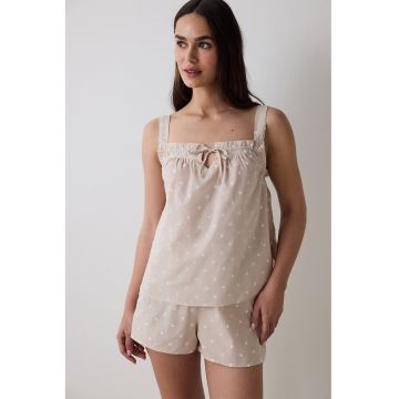 Pijama cu pantaloni scurti si buline