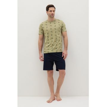 Pijama cu pantaloni scurti si imprimeu