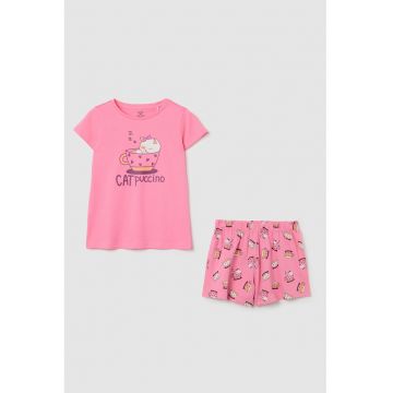 Pijama cu pantaloni scurti si imprimeu