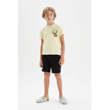 Pijama cu pantaloni scurti si imprimeu cu desene