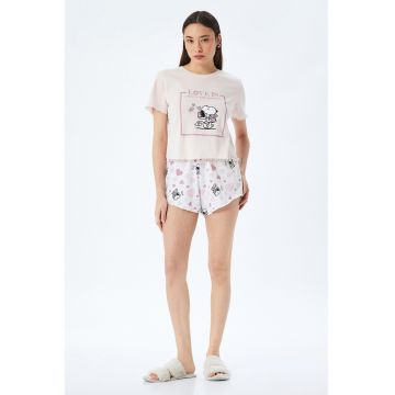 Pijama cu pantaloni scurti si model desene animate