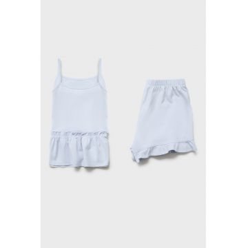 Pijama cu pantaloni scurti si volane