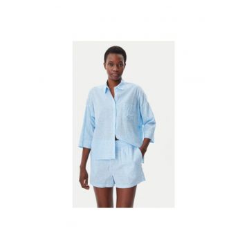 Pijama dama -  305145574 - Bumbac/Viscoza - Albastru