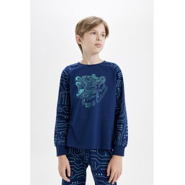 Pijama de bumbac cu imprimeu