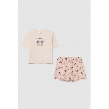 Pijama de bumbac cu imprimeu