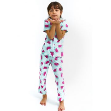 Pijama de bumbac cu imprimeu fructe