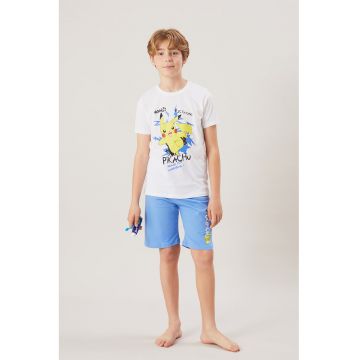Pijama de bumbac cu imprimeu Pikachu