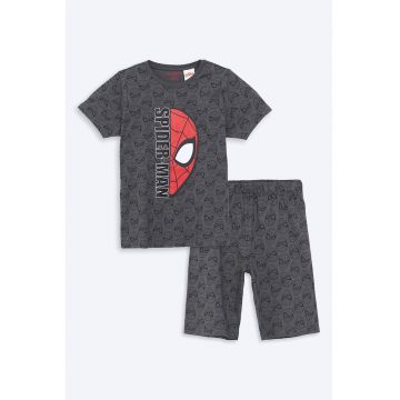 Pijama de bumbac cu imprimeu Spiderman