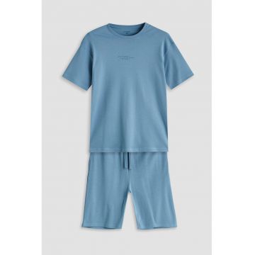 Pijama de bumbac cu pantaloni scurti