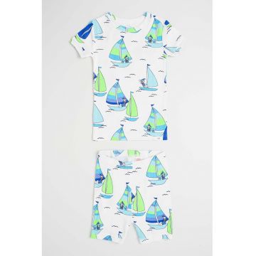 Pijama de bumbac organic cu pantaloni scurti
