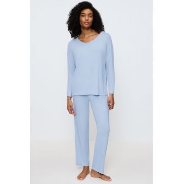 Pijama din amestec de modal cu pantaloni lungi