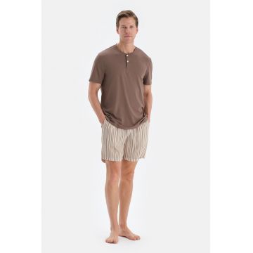 Pijama din amestec de modal cu pantaloni scurti