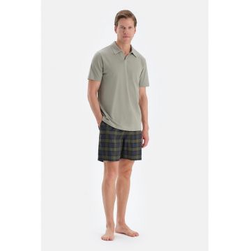Pijama din amestec de modal cu pantaloni scurti