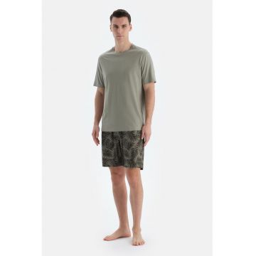 Pijama din amestec de modal si bumbac cu pantaloni scurti