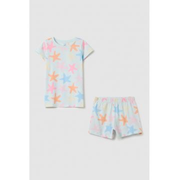 Pijama din bumbac cu imprimeu