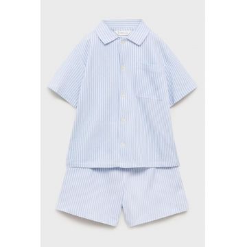 Pijama din bumbac cu model in dungi