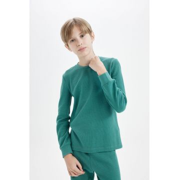 Pijama din tricot cu aspect texturat