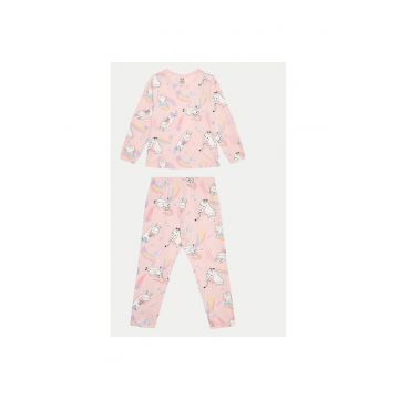 Pijama fete -  304547454 - Bumbac organic - 134 CM - Roz