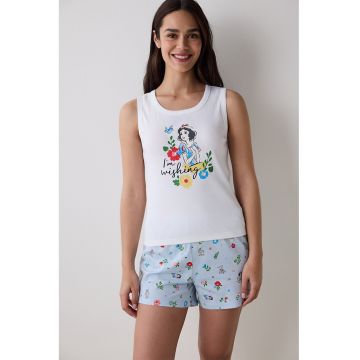 Pijama scurta cu imprimeu Alba ca Zapada