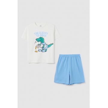 Pijama scurta cu imprimeu cu dinozaur