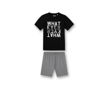 Pijama scurta cu imprimeu text