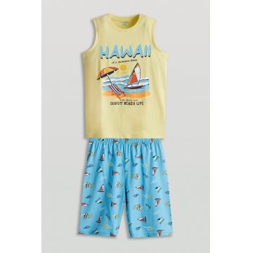 Pijama scurta de bumbac cu imprimeu