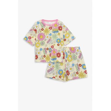 Pijama scurta din bumbac cu model