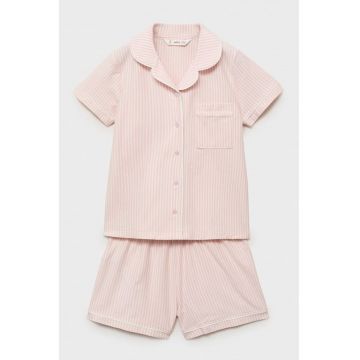 Pijamale cu pantaloni scurti si model in dungi