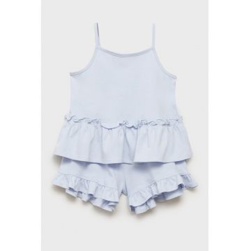 Salopeta scurta de pijama cu volane