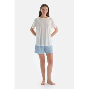 Set de pantaloni scurti de pijama din amestec de modal si tricou - 3 piese