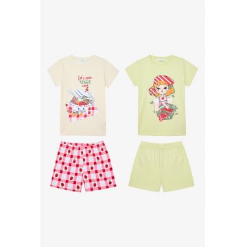 Set de pijama cu pantaloni scurti - 4 piese