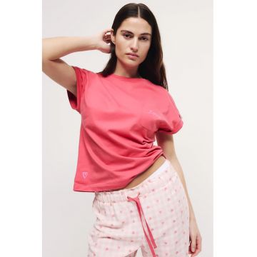 Tricou de pijama cu buzunar pe piept