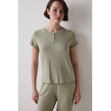 Tricou de pijama cu terminatii valurite
