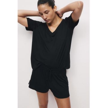 Tricou lejer de pijama cu dantela
