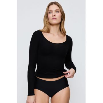 Bluza de pijama din amestec de lyocell cu decolteu rotund