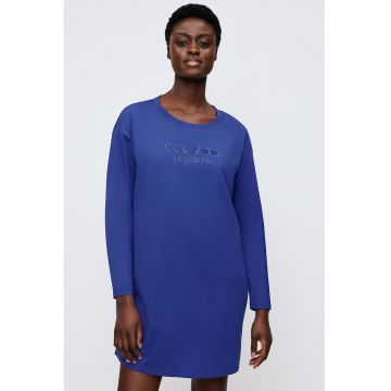 Camasa de noapte cu maneci lungi si imprimeu cu fazele lunii