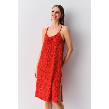 Camasa de noapte cu model si slit lateral