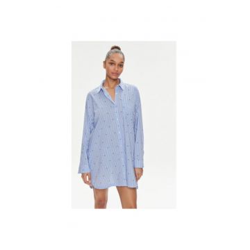 Camasa de noapte dama -  303732387 - Bumbac/Viscoza - Albastru